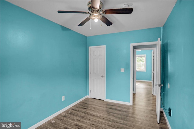 3629 Chestnut St, Reading, PA 19605 - unfurnished bedroom with wood finished floors and ceiling fan