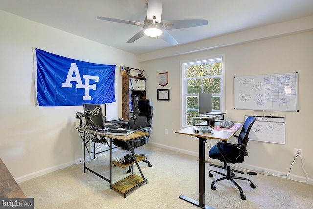 8207 Elm Ln, Chesapeake Beach, MD 20732 - office featuring ceiling fan and carpet flooring