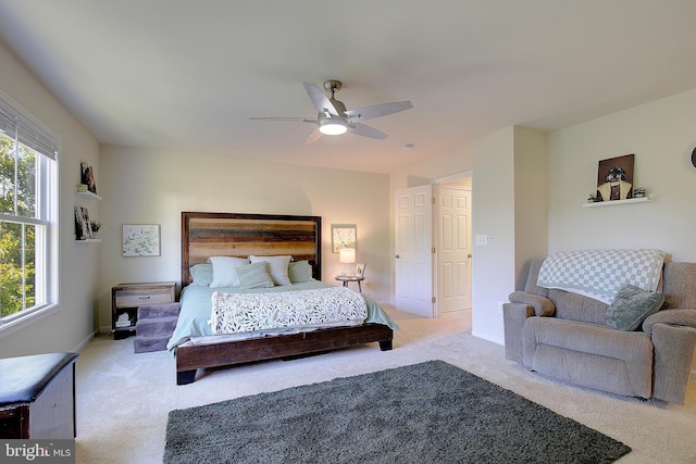 8207 Elm Ln, Chesapeake Beach, MD 20732 - carpeted bedroom with a ceiling fan and baseboards