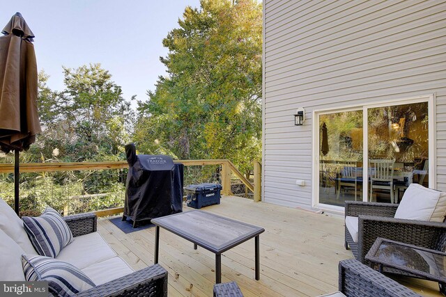 8207 Elm Ln, Chesapeake Beach, MD 20732 - wooden terrace with grilling area
