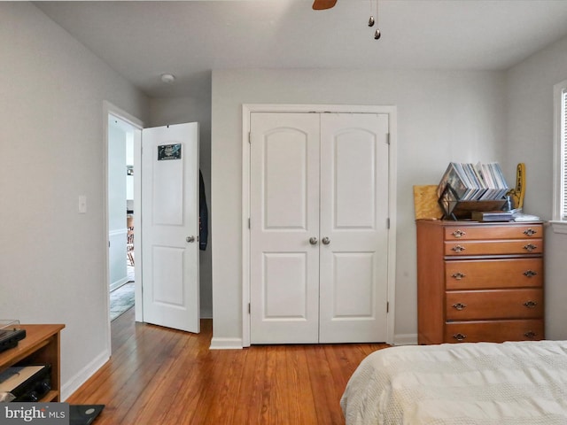 37AND41 Headwaters Rd, Chester Gap, VA 22623 - bedroom with a closet, light wood-style flooring, and ceiling fan