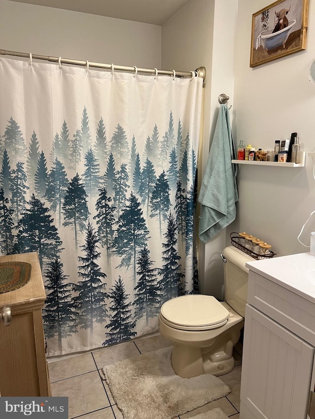 10474 Mapleton Rd, Shippensburg, PA 17257 - bathroom featuring vanity, tile patterned floors, and curtained shower