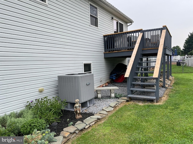 10474 Mapleton Rd, Shippensburg, PA 17257 - rear view of house featuring stairway and a deck