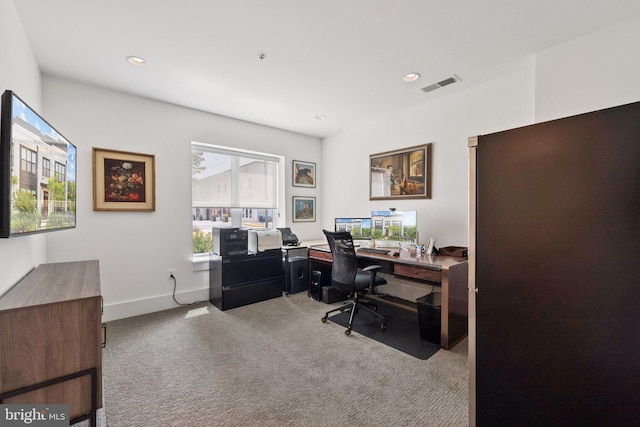 11336 Emerald Park Rd, Potomac, MD 20854 - office area featuring light carpet and recessed lighting