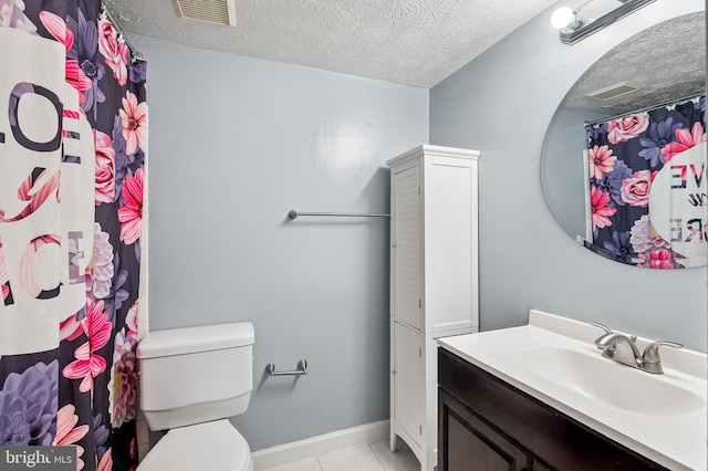 7702 Hanover Pkwy Unit 301, Greenbelt, MD 20770 - full bath with vanity, a textured ceiling, tile patterned floors, and a shower with curtain