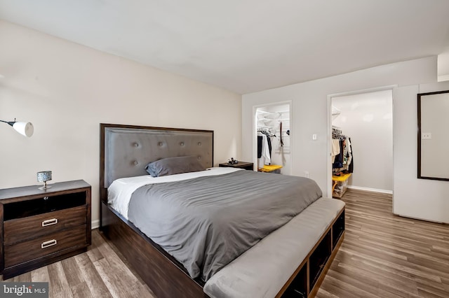 7702 Hanover Pkwy Unit 301, Greenbelt, MD 20770 - bedroom with a walk in closet, wood finished floors, and a closet