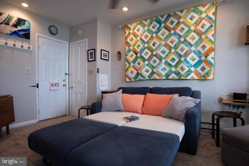 5600 Seaview Ave, Wildwood Crest, NJ 08260 - bedroom with carpet flooring, recessed lighting, and baseboard heating