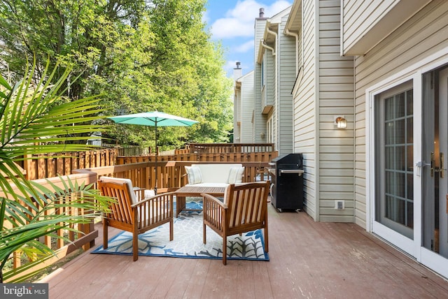 6498 Milva Ln, Springfield, VA 22150 - deck featuring a grill and an outdoor hangout area