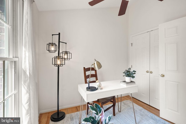 6498 Milva Ln, Springfield, VA 22150 - office space with ceiling fan and light wood-style floors