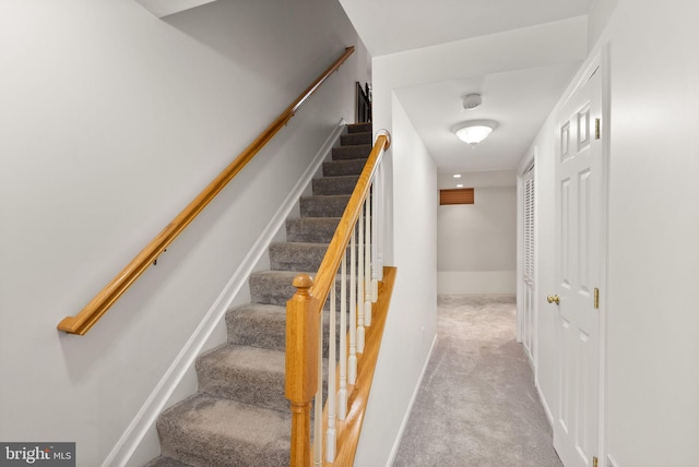 6498 Milva Ln, Springfield, VA 22150 - staircase featuring carpet and baseboards