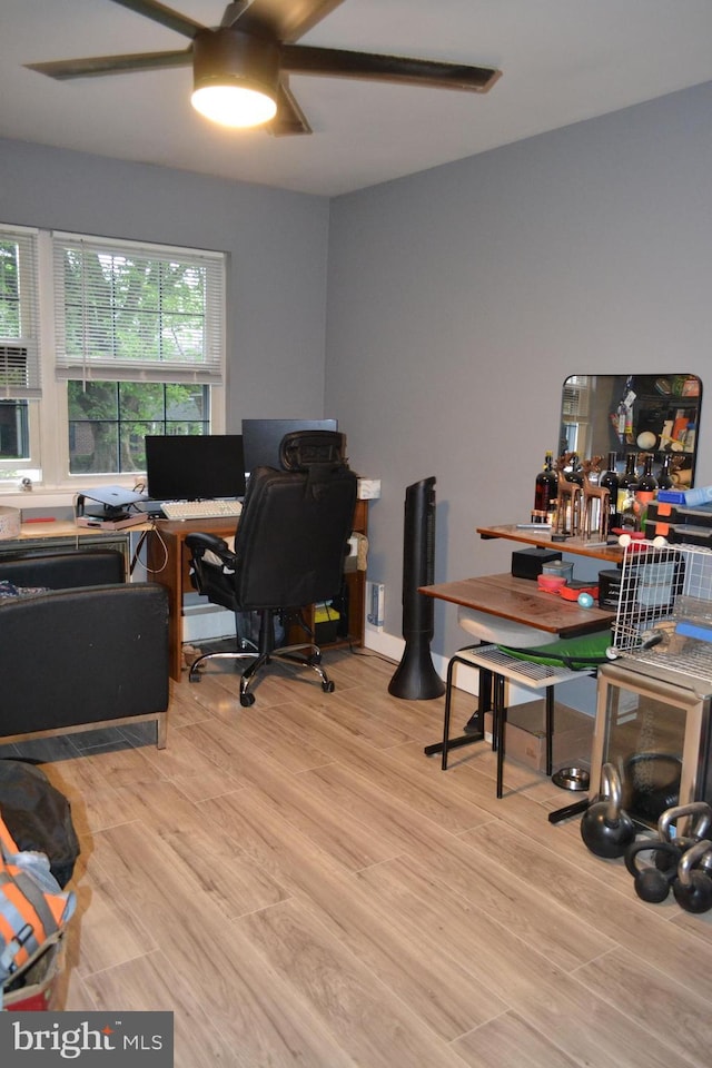 4701 Pennell Rd Unit A-6, Aston, PA 19014 - home office with ceiling fan and light wood-style floors