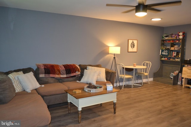 4701 Pennell Rd Unit A-6, Aston, PA 19014 - living area with ceiling fan and wood finished floors