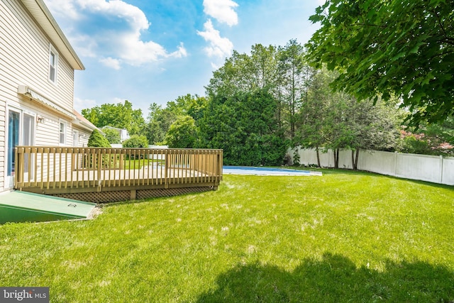 330 N Liberty St, Coopersburg, PA 18036 - view of yard with a wooden deck and a pool