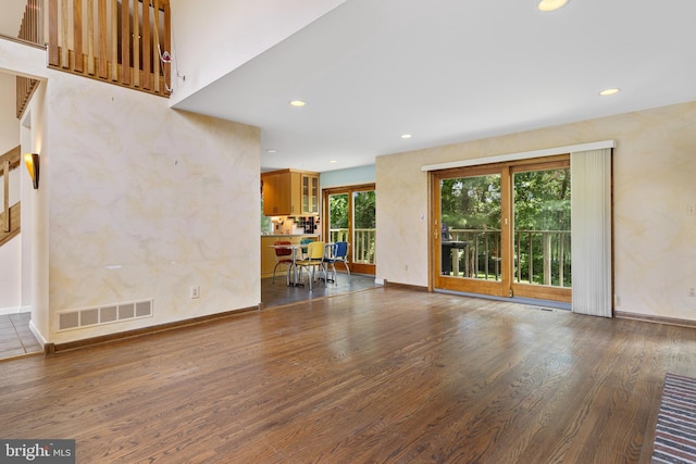 39 Haymarket Ln, Bryn Mawr, PA 19010 - unfurnished living room featuring wood finished floors and recessed lighting