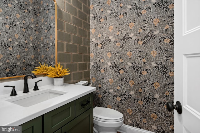 103 Wateredge Ln, Fredericksburg, VA 22406 - bathroom featuring vanity, tile walls, and wallpapered walls