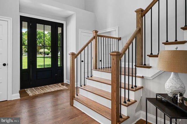 103 Wateredge Ln, Fredericksburg, VA 22406 - foyer with wood finished floors and stairs