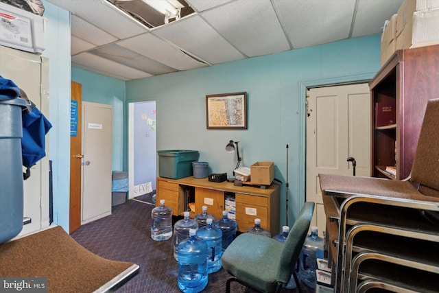 2945 Wharton St, Philadelphia, PA 19146 - office area with carpet flooring and a paneled ceiling