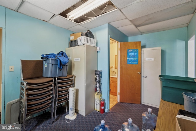 2945 Wharton St, Philadelphia, PA 19146 - miscellaneous room with a paneled ceiling and carpet