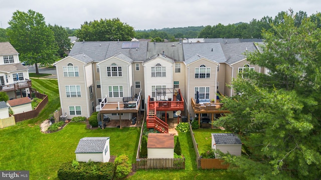 1324 Roman Ridge Way, Bel Air, MD 21014 - rear view of house featuring a shed, a deck, and stairway