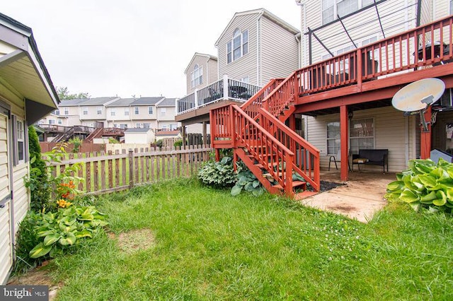 1324 Roman Ridge Way, Bel Air, MD 21014 - view of yard featuring stairway, a wooden deck, a residential view, and a patio