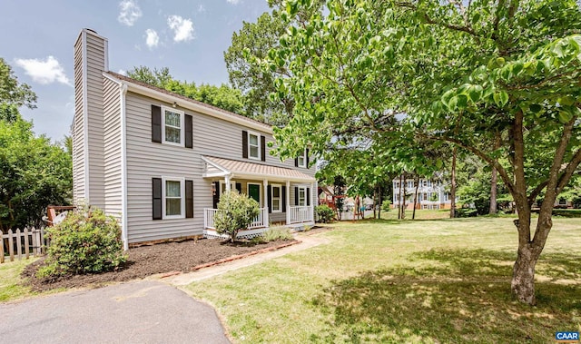 1632 Farm Brook Pl, Charlottesville, VA 22901 - view of front facade featuring covered porch and a chimney
