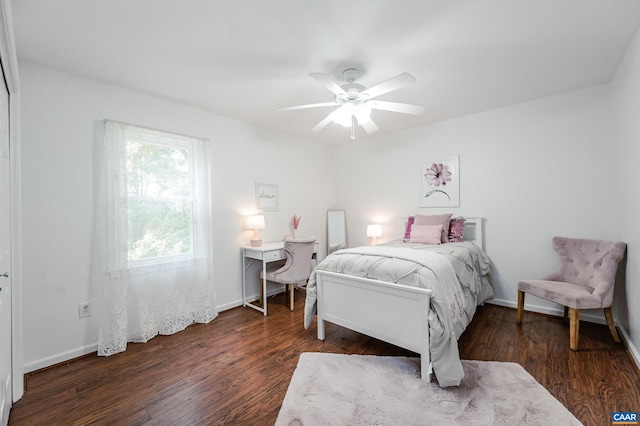 1632 Farm Brook Pl, Charlottesville, VA 22901 - bedroom featuring dark wood-type flooring and ceiling fan