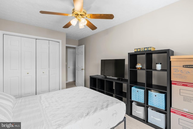 50 Amberstone Ct, Annapolis, MD 21403 - bedroom with a closet, carpet floors, and a ceiling fan