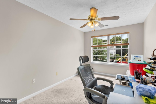50 Amberstone Ct, Annapolis, MD 21403 - home office with carpet floors, a ceiling fan, and a textured ceiling