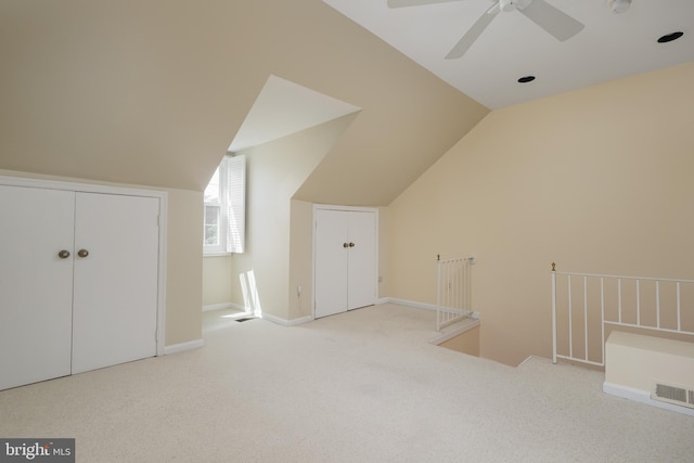 6708 Langston Blvd Unit A, Arlington, VA 22205 - additional living space with lofted ceiling, a ceiling fan, and carpet