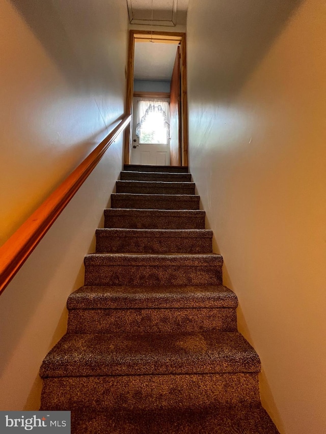 636 Pigeon Creek Rd, Pottstown, PA 19465 - staircase featuring attic access
