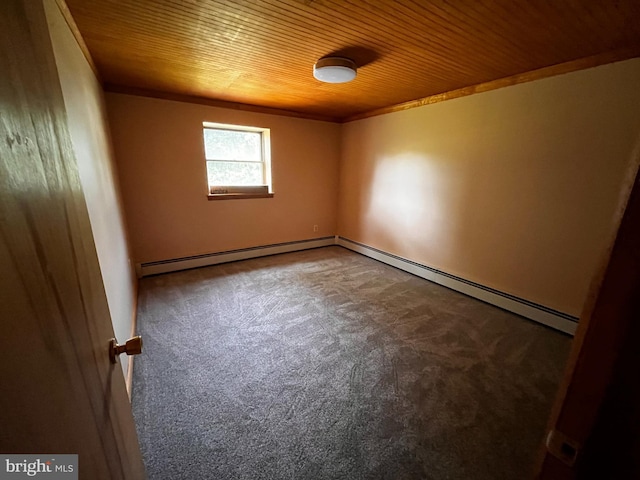 636 Pigeon Creek Rd, Pottstown, PA 19465 - carpeted empty room with wood ceiling and a baseboard radiator