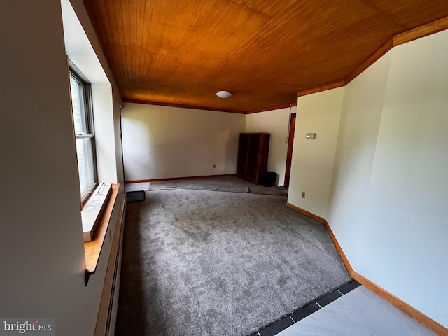 636 Pigeon Creek Rd, Pottstown, PA 19465 - carpeted empty room with wooden ceiling