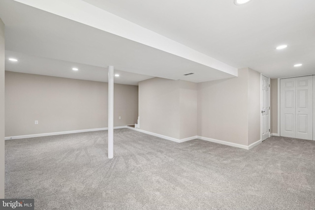 202 Piping Rock Dr, Silver Spring, MD 20905 - finished below grade area featuring carpet floors and recessed lighting