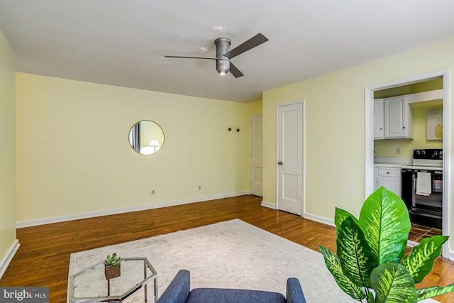 4004 Beecher St NW Unit 304, Washington, DC 20007 - living area featuring ceiling fan and wood finished floors