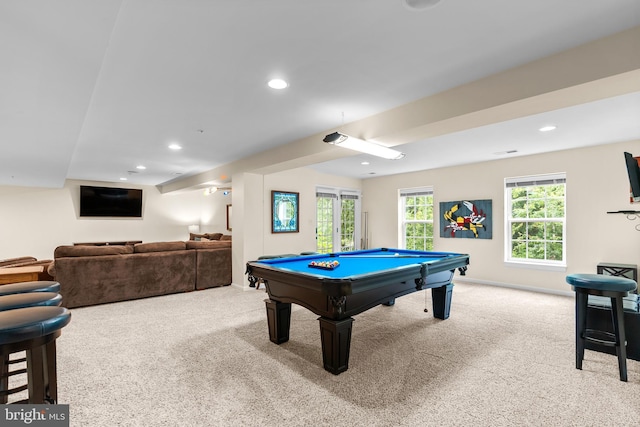 22351 Winding Woods Way, Clarksburg, MD 20871 - playroom featuring carpet flooring, billiards, and recessed lighting