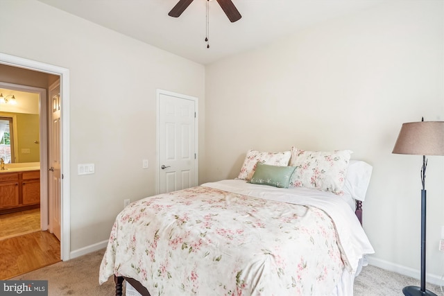 130 Ambrose Ln, Fredericksburg, VA 22406 - bedroom with light colored carpet and ceiling fan