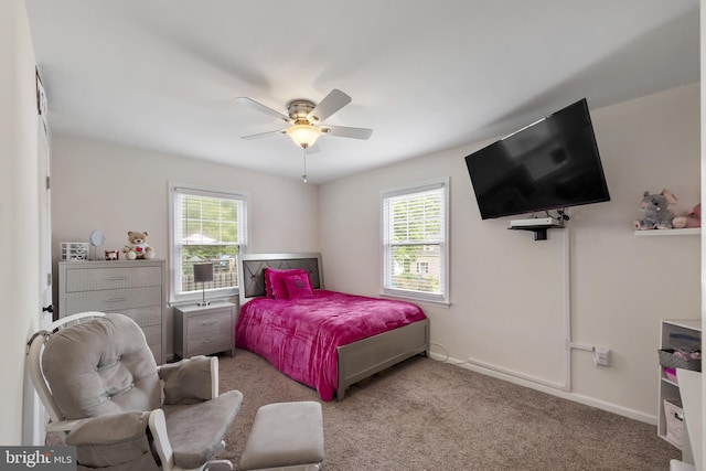 2619 Poplar Dr, Baltimore, MD 21207 - carpeted bedroom featuring multiple windows and ceiling fan