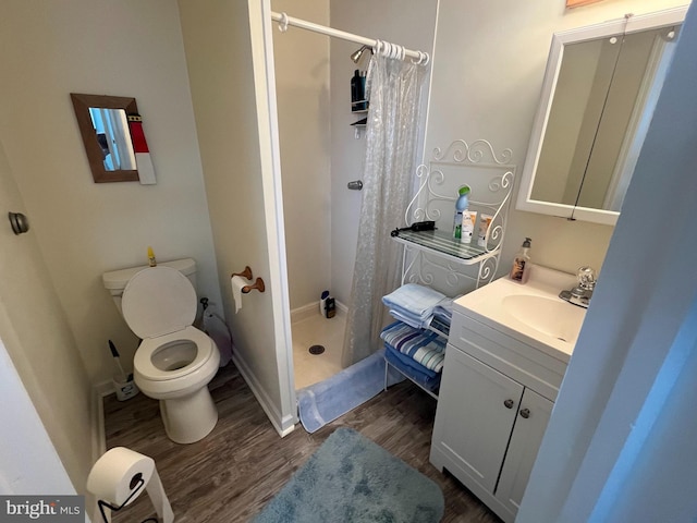 18 N 19th St, Surf City, NJ 08008 - bathroom with wood finished floors, vanity, and a shower stall