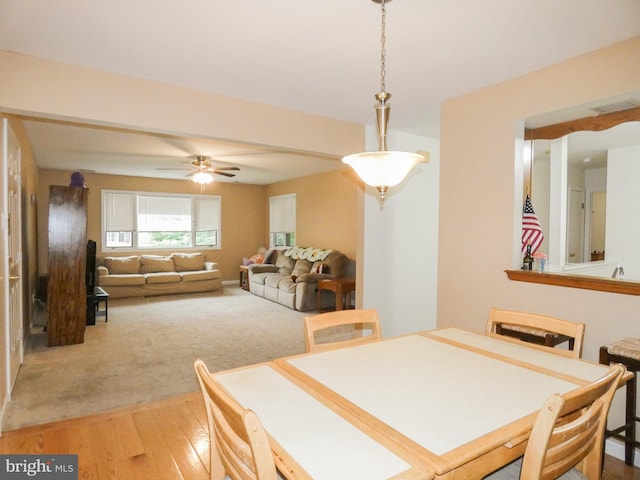 445 Locust Ave Unit 5203, Pitman, NJ 08071 - dining area with light wood-style floors and a ceiling fan