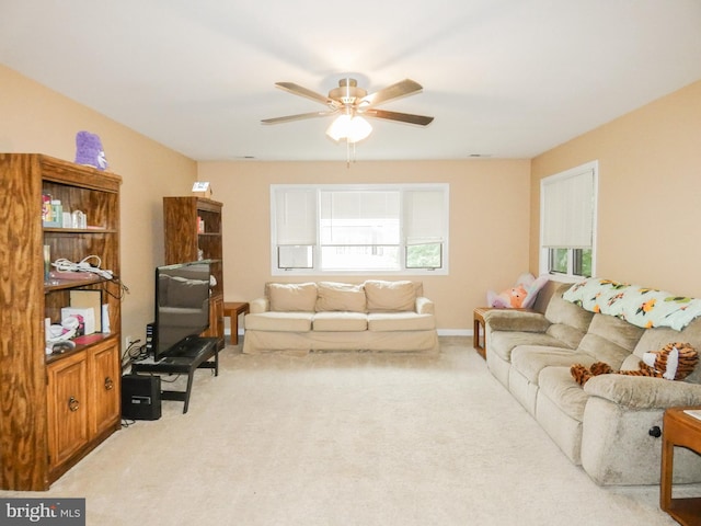 445 Locust Ave Unit 5203, Pitman, NJ 08071 - living area with a ceiling fan and carpet flooring