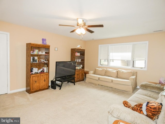 445 Locust Ave Unit 5203, Pitman, NJ 08071 - living area featuring ceiling fan and light carpet