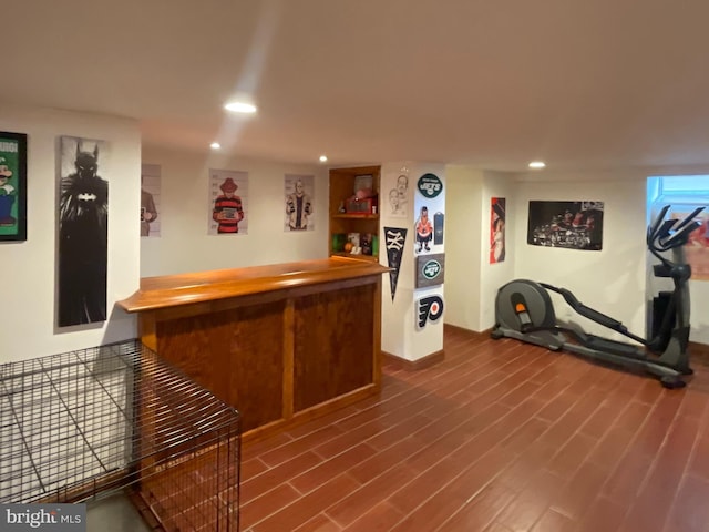 433 Williams St, Cumberland, MD 21502 - indoor dry bar with recessed lighting and dark wood-style floors