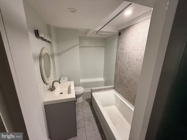 1447 S 28th St, Philadelphia, PA 19146 - bathroom featuring tile patterned floors, tile walls, vanity, and recessed lighting