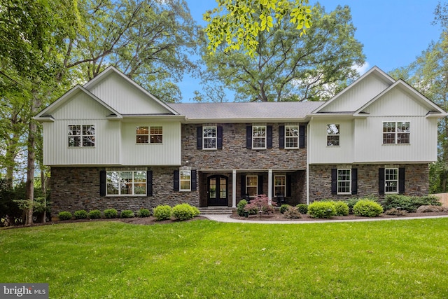 4245 Mechanicsville Rd, Doylestown, PA 18902 - view of front of home with stone siding and a front yard