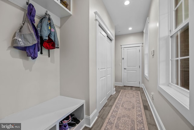 4245 Mechanicsville Rd, Doylestown, PA 18902 - mudroom featuring wood finished floors and recessed lighting