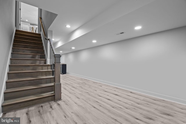 4245 Mechanicsville Rd, Doylestown, PA 18902 - staircase with wood finished floors and recessed lighting