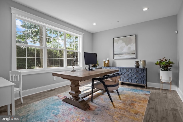 4245 Mechanicsville Rd, Doylestown, PA 18902 - office with healthy amount of natural light, wood finished floors, and recessed lighting
