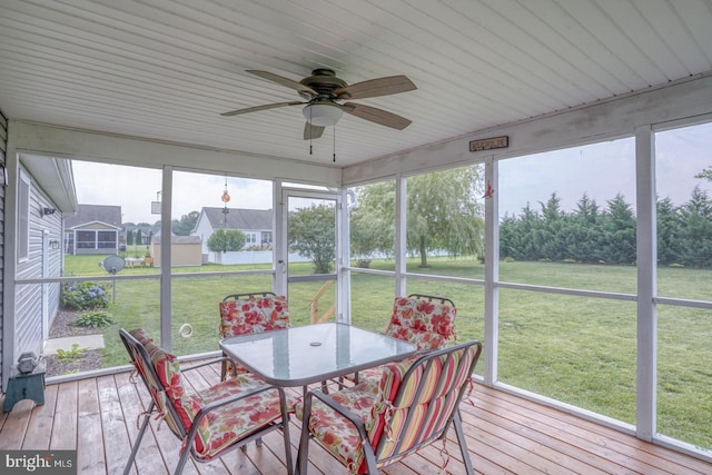 132 Nightingale Dr, Milford, DE 19963 - sunroom / solarium with ceiling fan and outdoor dining space