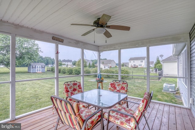 132 Nightingale Dr, Milford, DE 19963 - sunroom featuring a ceiling fan, outdoor dining space, and healthy amount of natural light