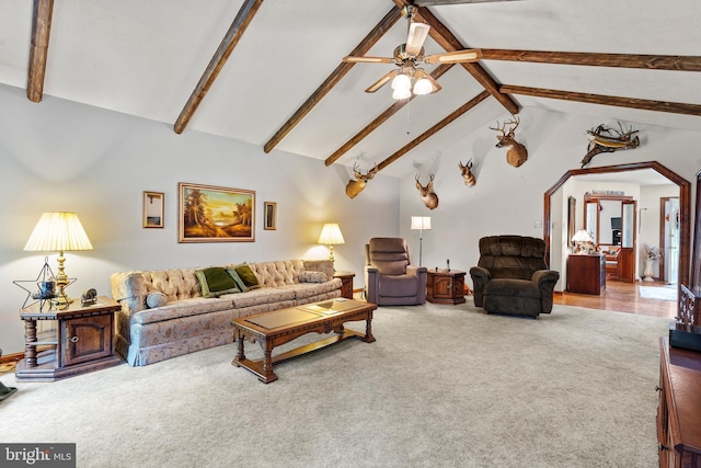 12810 Kending Ln, Clear Spring, MD 21722 - living room featuring carpet and ceiling fan